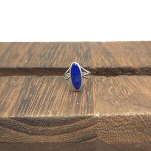Size 5 Sterling Silver Beautiful Lapis Lazuli Stone Ring A1559
